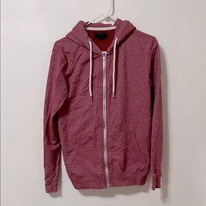 Men's Red Zip-Up Hoodie Sweater
